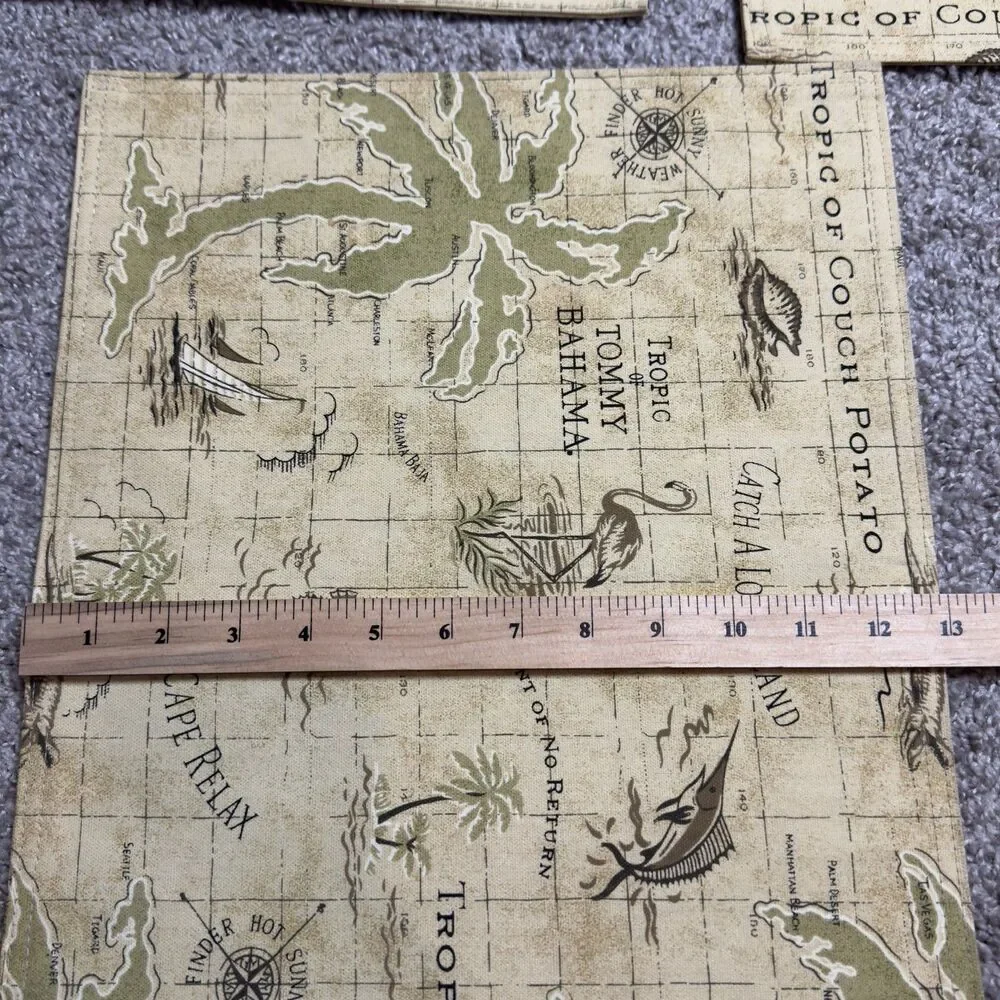 Tommy Bahama Placemats LOT of 7 Tropic Of Couch Potato 13x18